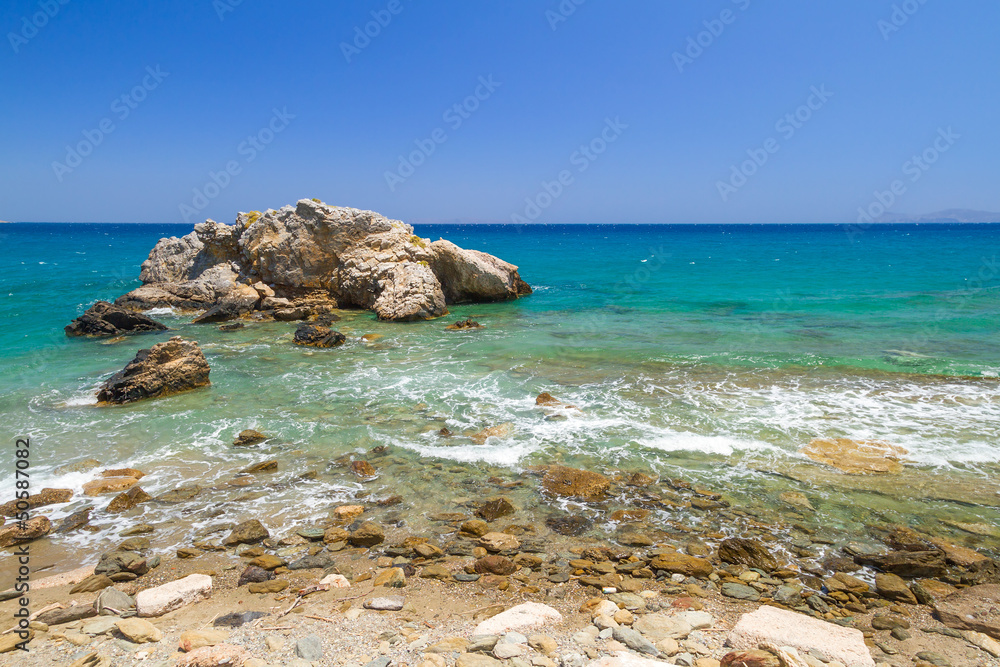 希腊克里特岛蓝色泻湖的落基湾景观