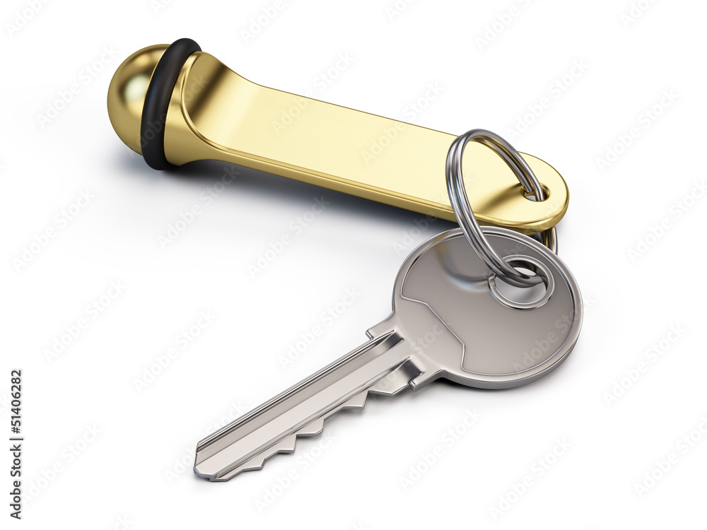 Hotel key isolated on white