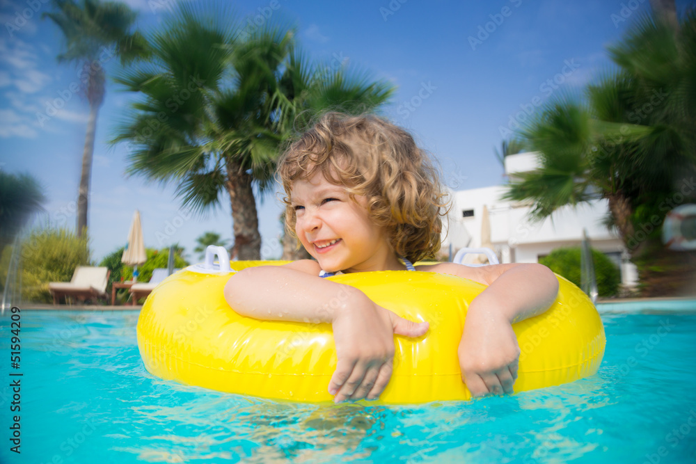 Child in swimming pool