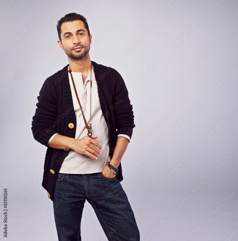 Cool Guy Standing in a Studio