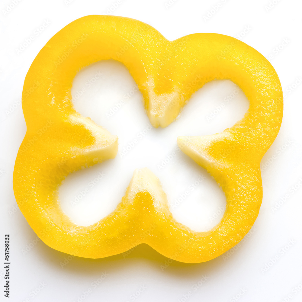 Yellow paprica pepper slice