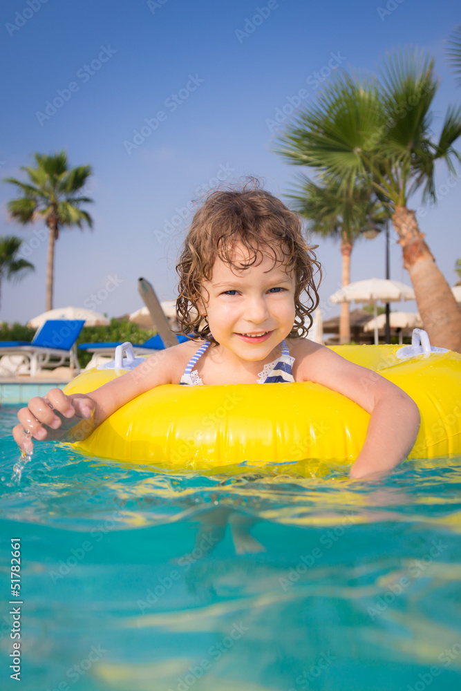 Child in swimming pool