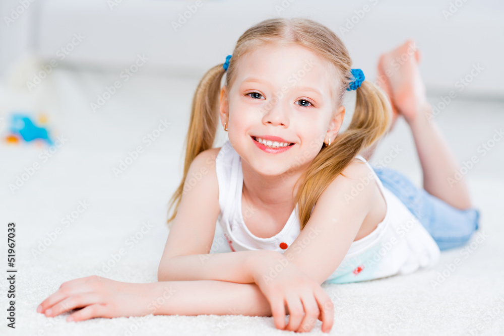 close-up portrait of a cute girl