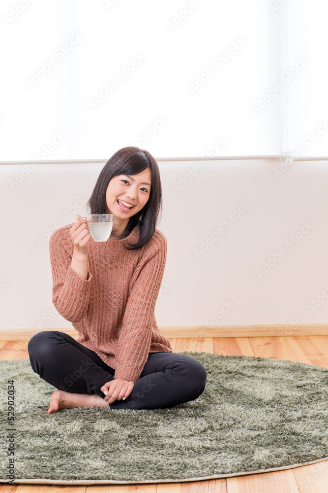 beautiful asian woman relaxing