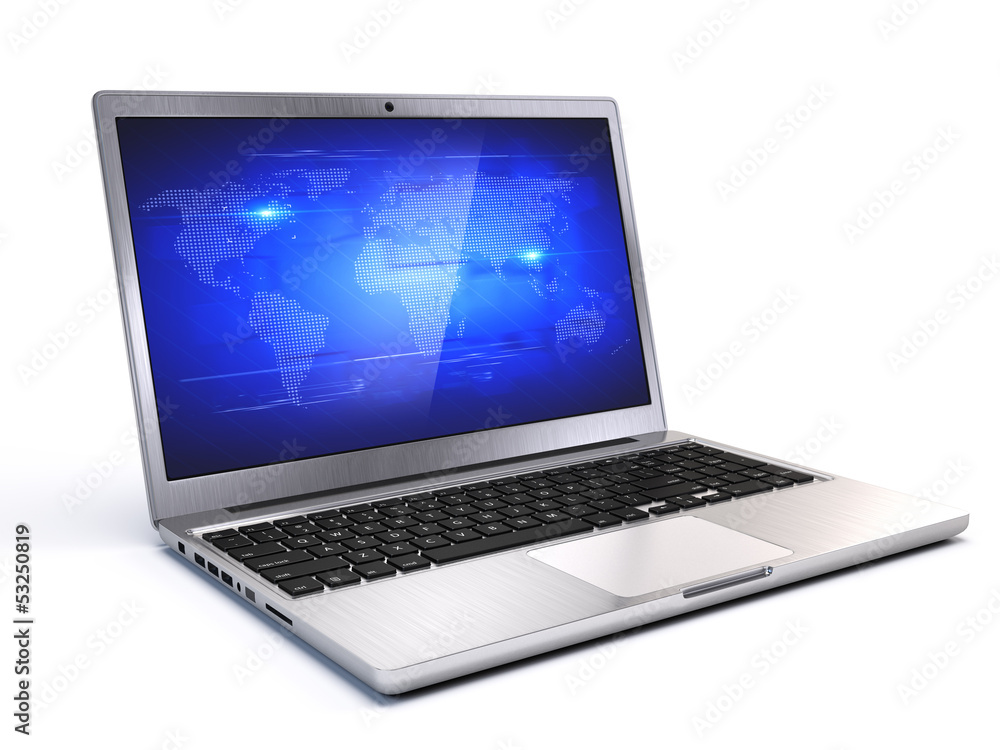 Modern Laptop isolated on white background - 3d render