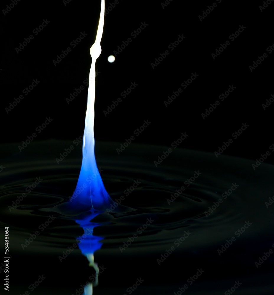 Milk splash in water, white liquid