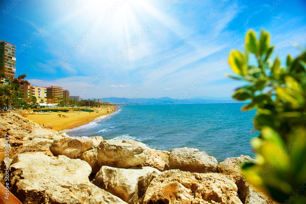 Torremolinos Panoramic View, Costa del Sol. Malaga, Spain