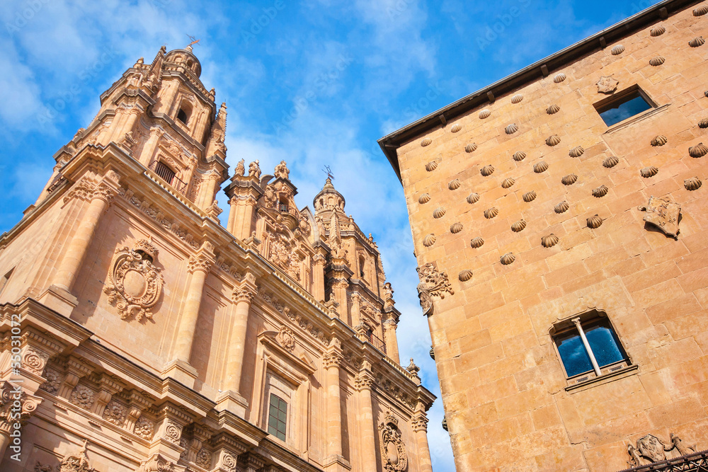 Casa de las Conchas with La Clerecia Church，萨拉曼卡，西班牙