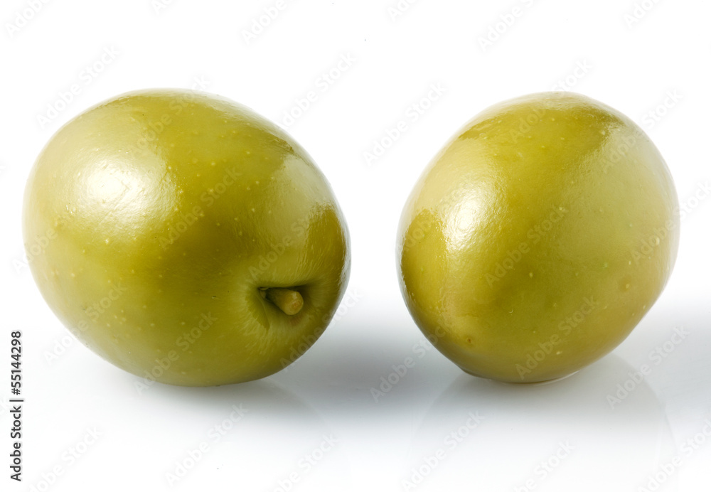 Green olive isolated