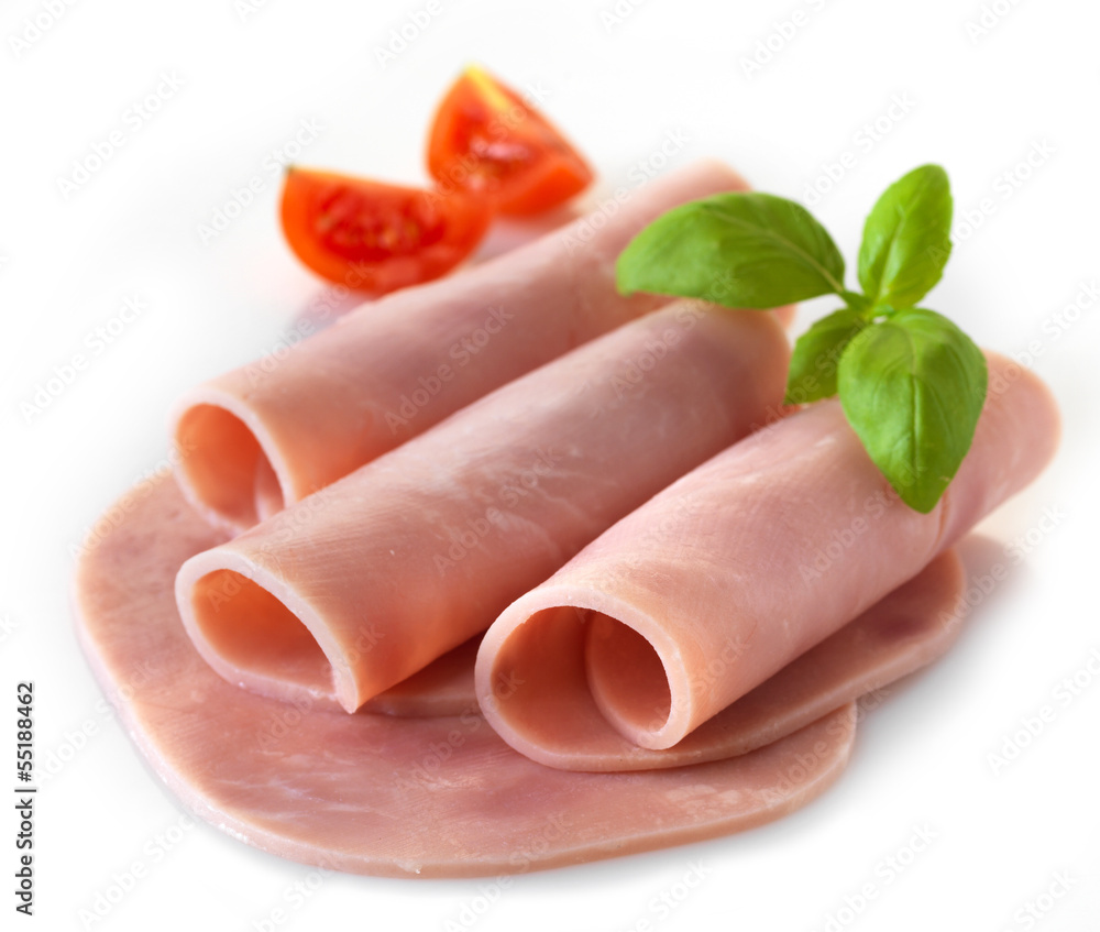 sliced pork ham