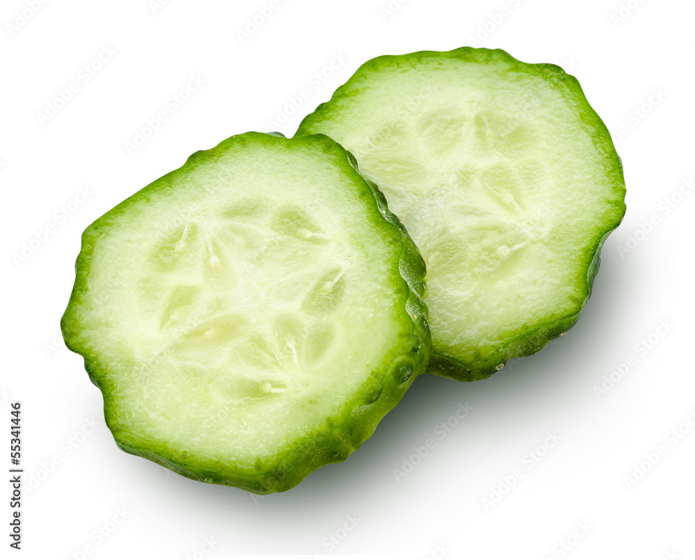 Cucumber slice isolated. With clipping path