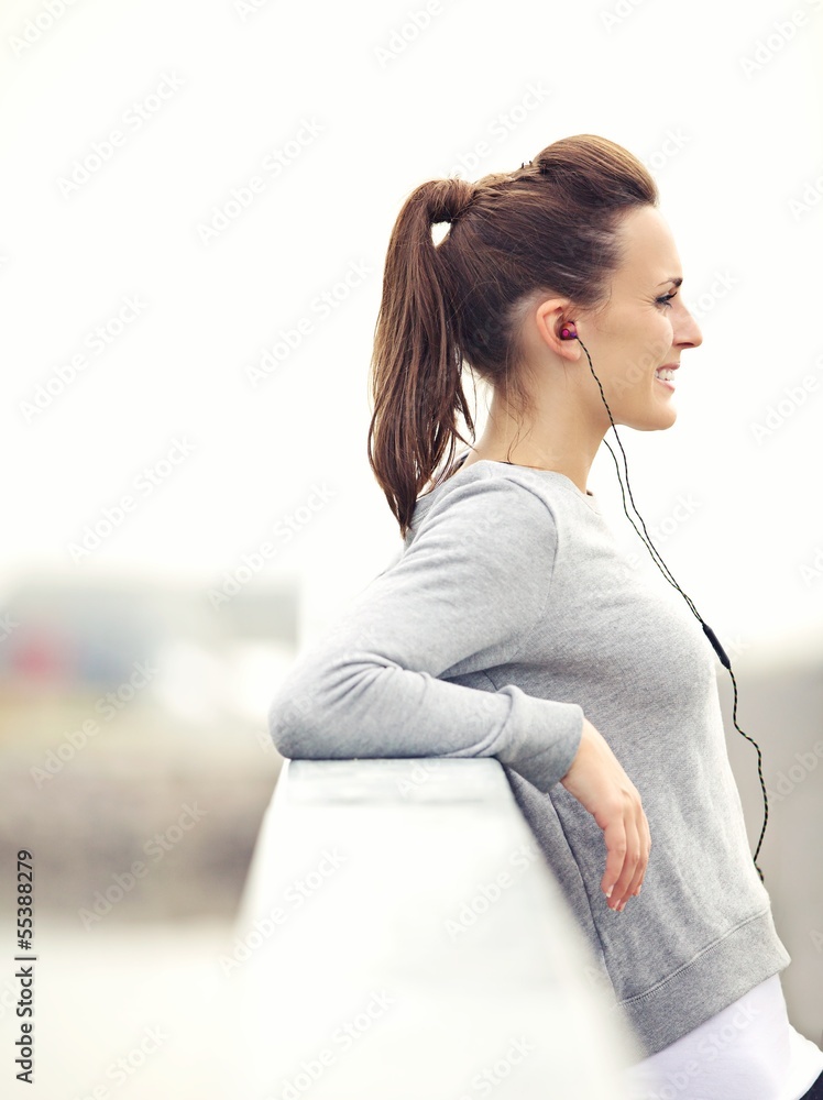 Attractive Female Runner Relaxing