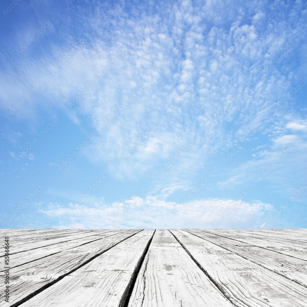 floor and blue sky