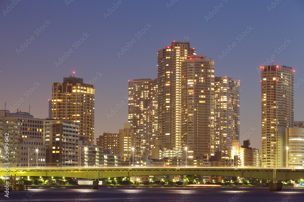 东京夜景，隅田河