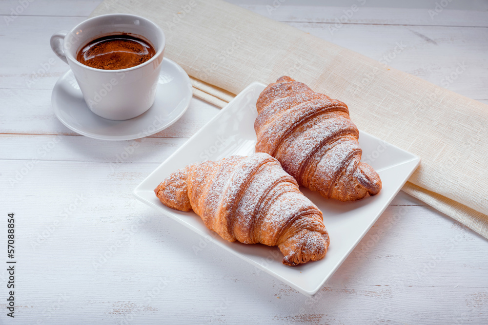 Croissant with coffee