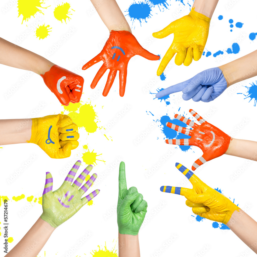 painted children hands