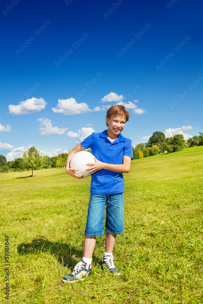 Happy boy with ball