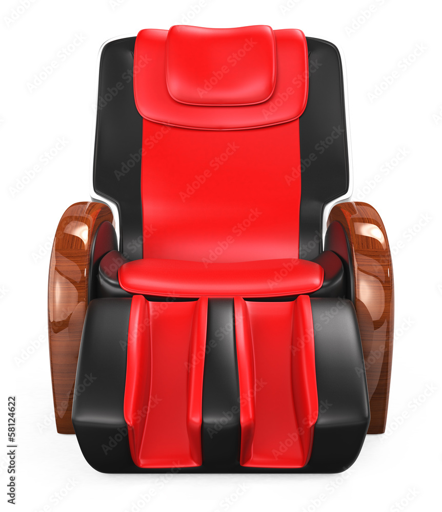 Front view of massage chair with clipping path