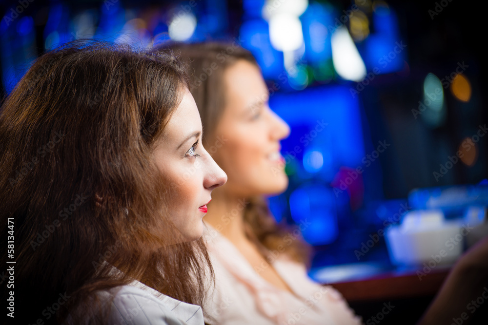 young woman in a bar