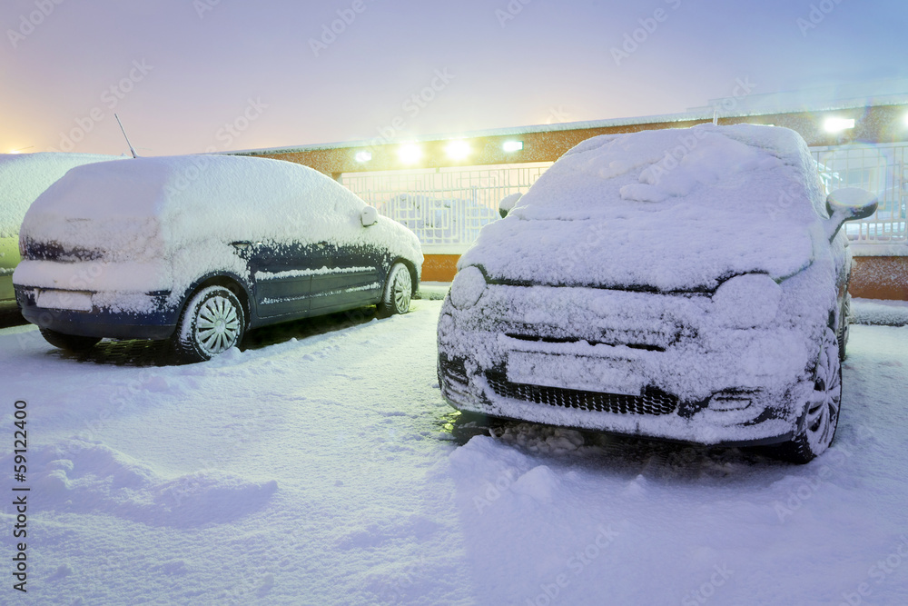 波兰夜间大雪