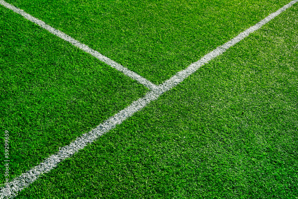 Artificial football field detail