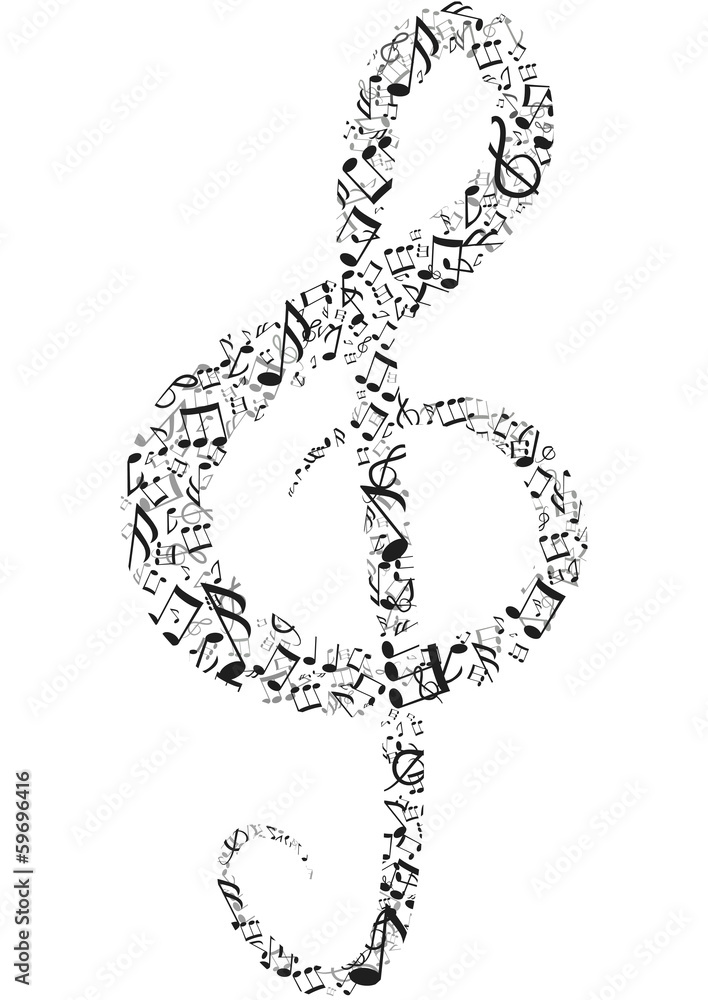 treble clef from notes