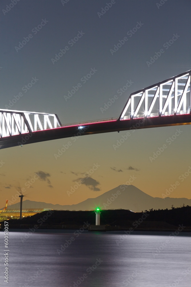 Tokyo Gate Bridge and Fuji mountain