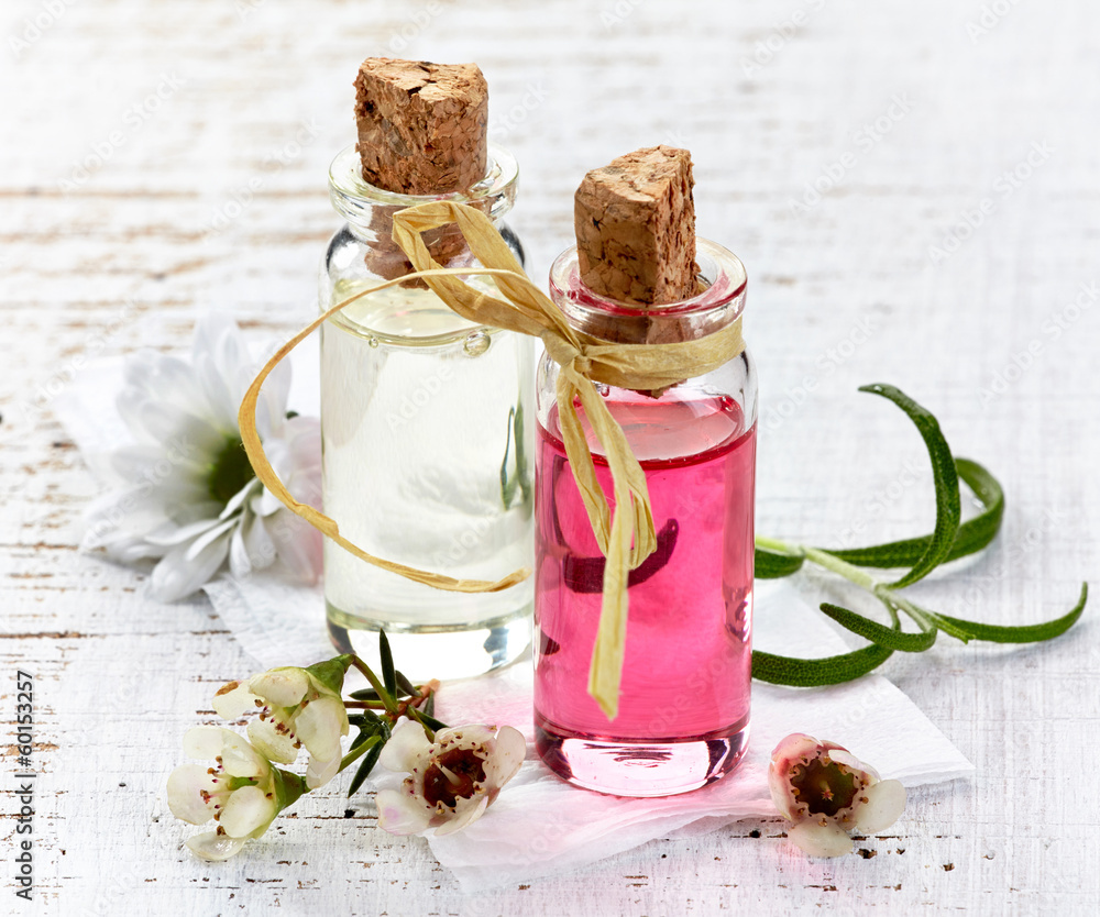 Bottles of Spa essential oils for aromatherapy