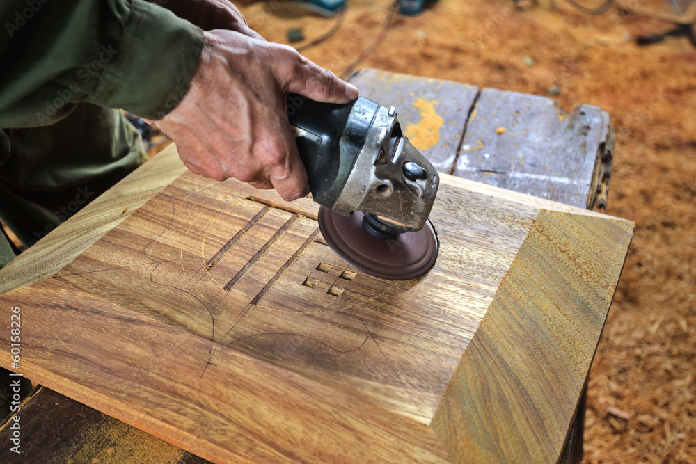 Carpenter at work on job