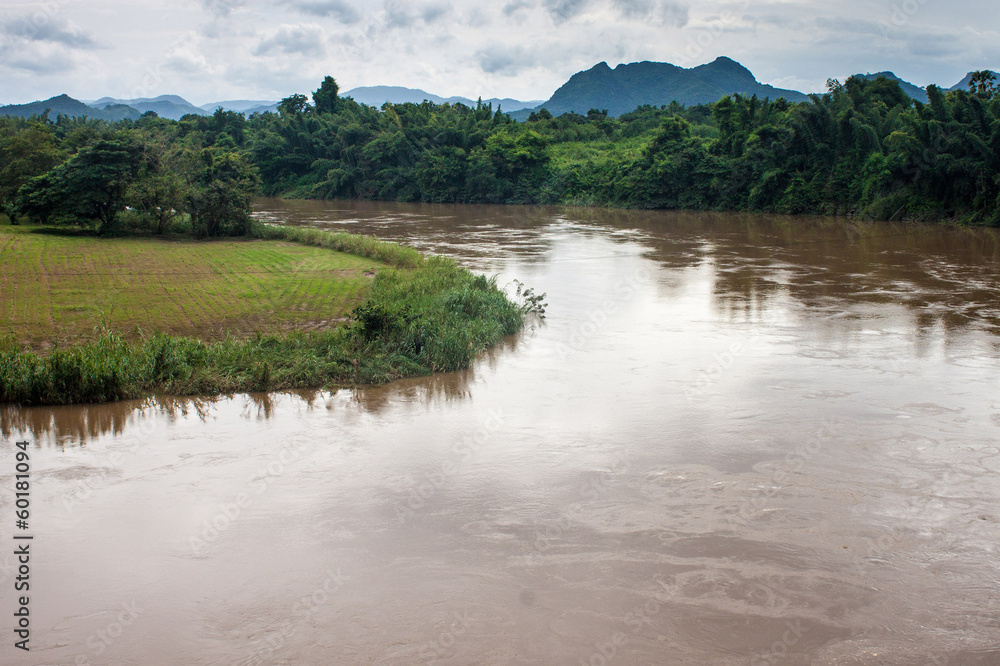 View of river Khwae (Kwai), Thailand