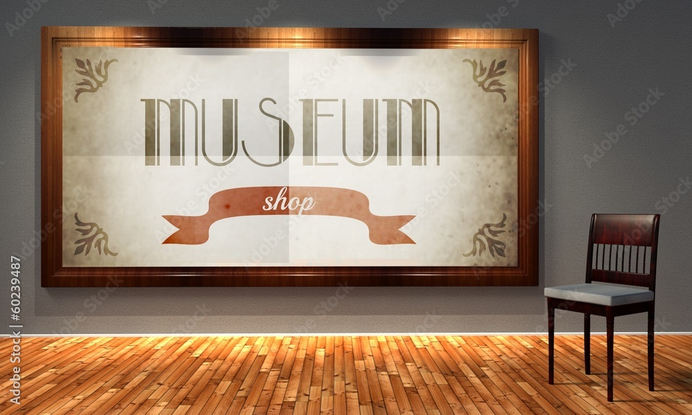 Museum shop in old fashioned frame