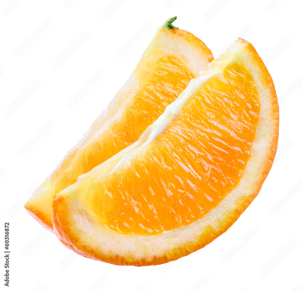 Orange slice isolated on white background