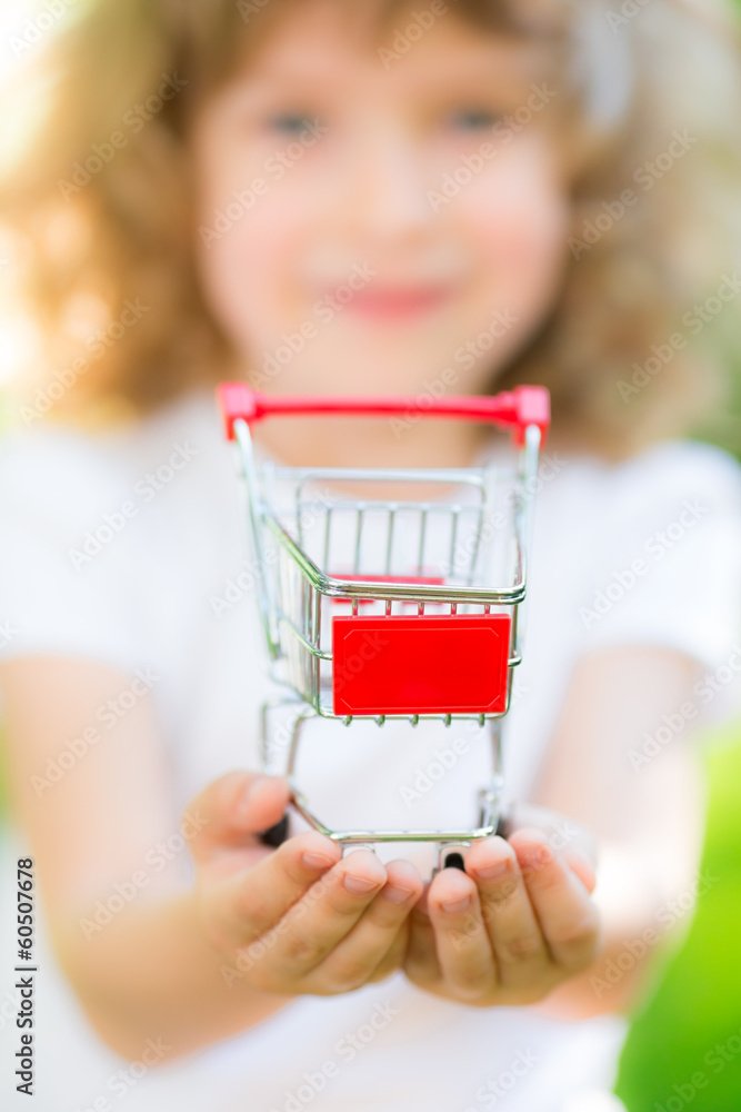 Shopping cart in hands