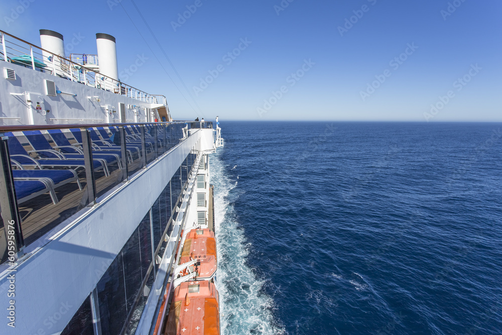 Luxury cruise ship at sea