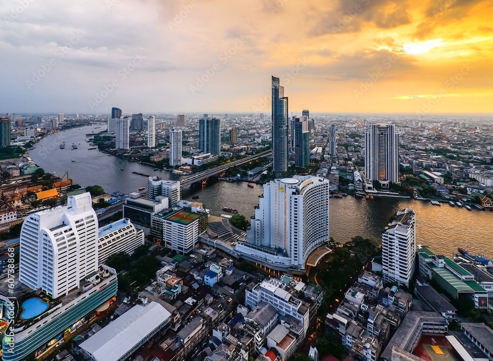 Beautiful along Chao Phraya river Bangkok