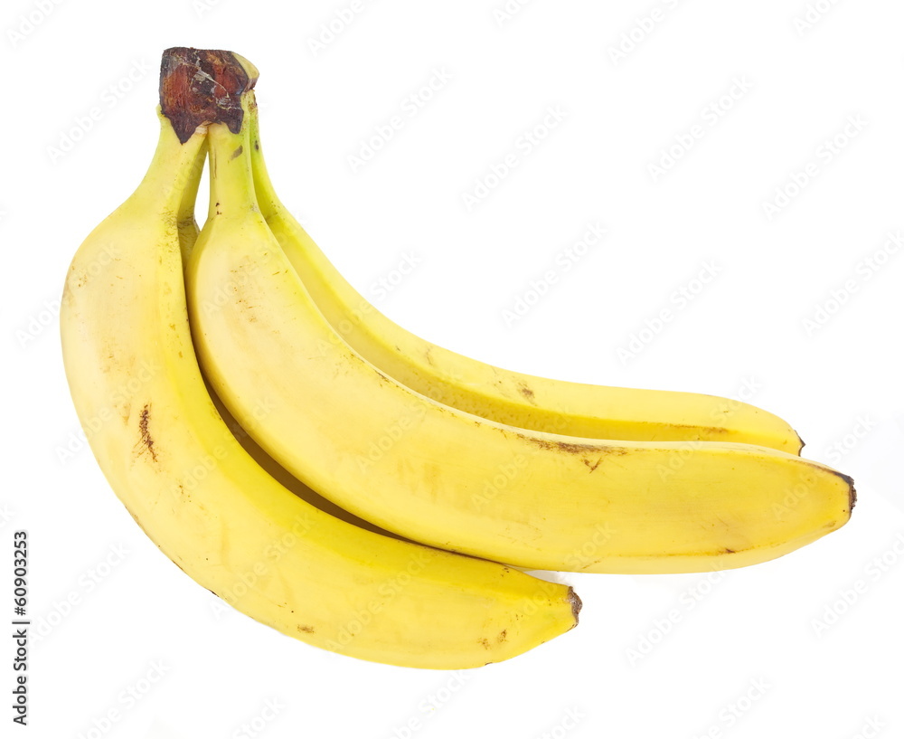 Fresh yellow banana isolated on white backgruond