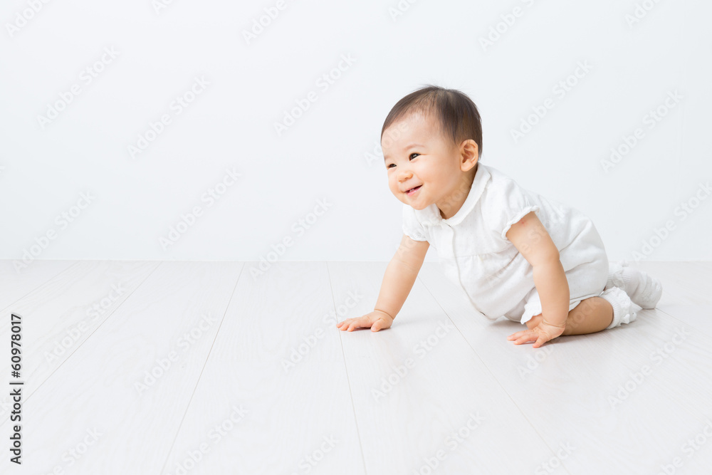 asian baby in the room