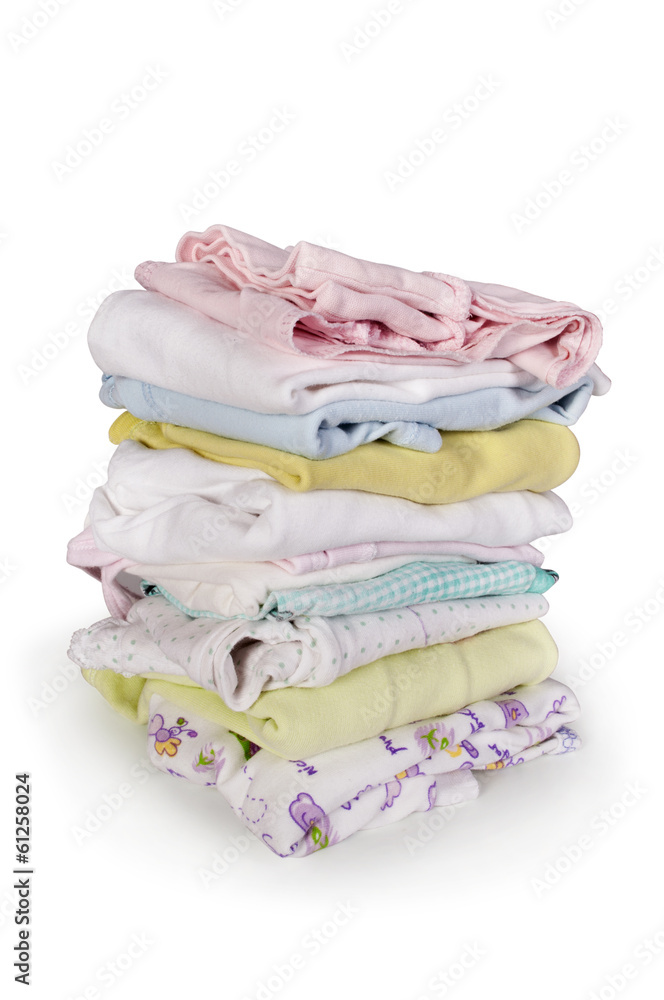 Stack of clothes isolated on white background