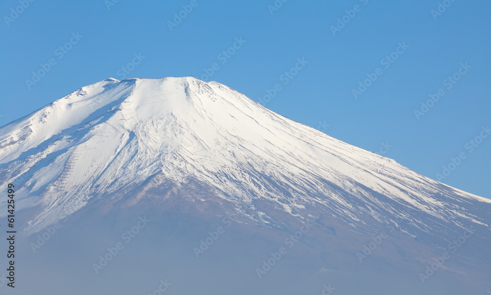 Mountain Fuji in winter morning from lake kawaguchiko