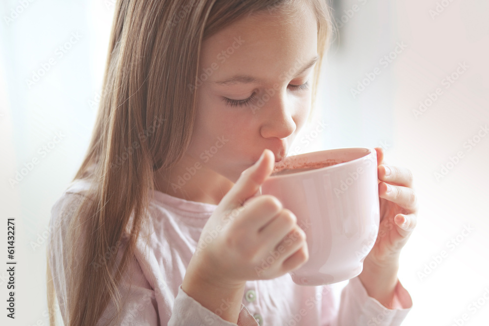 Child drinking cocoa