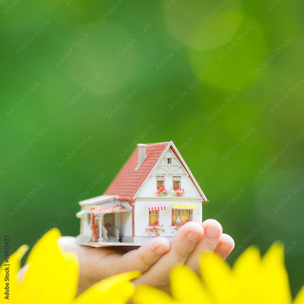 House in children`s hands