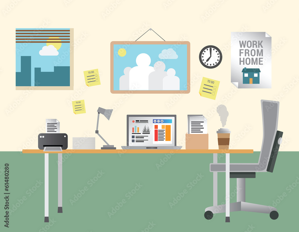 Working from home vector