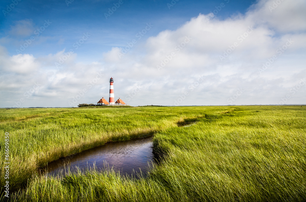 德国Nordsee灯塔的美丽景观