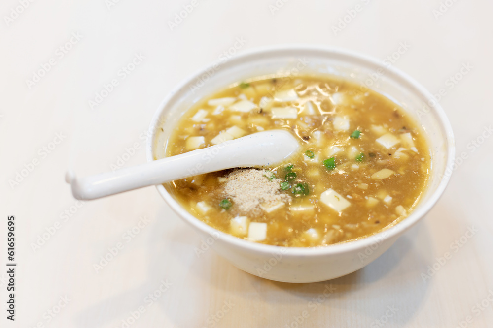 豆腐汤，中餐