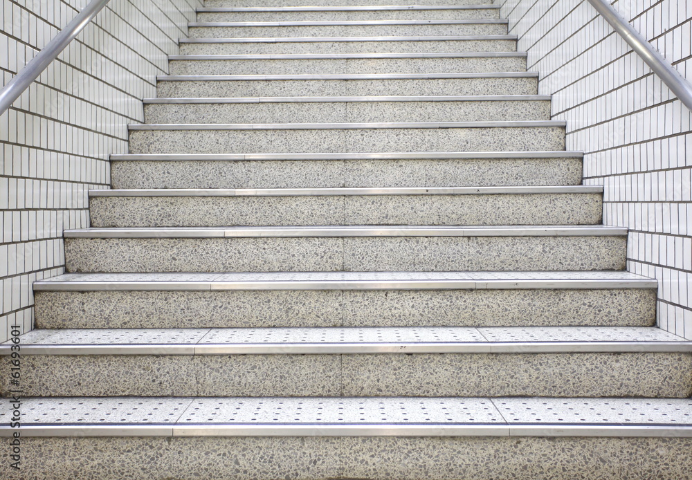 white stair concrete