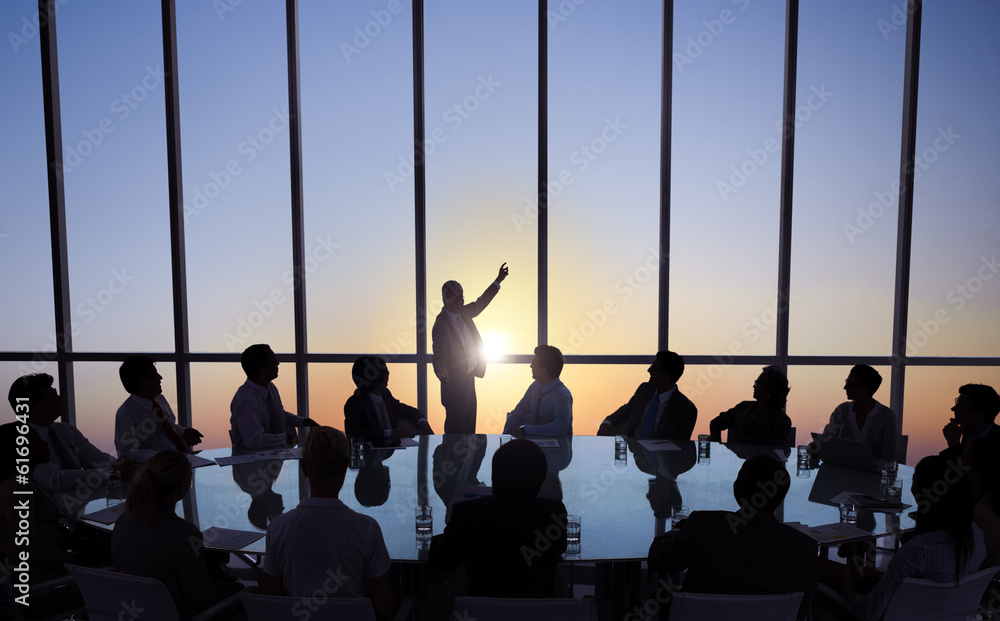 Group of Business People Meeting in Office