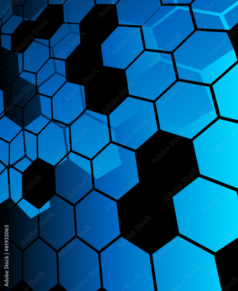 Blue abstract hexagon background