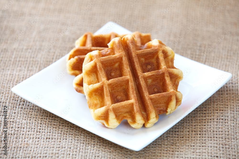 tasty fresh and unhealthy belgian sugar waffles