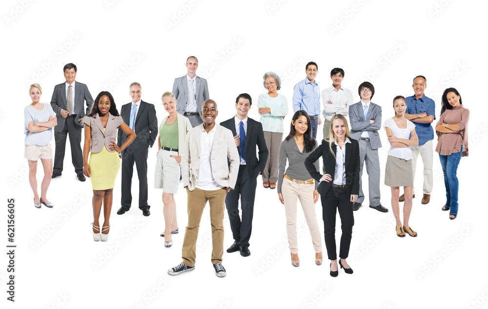 Group of Multiethnic World Business People on White Background