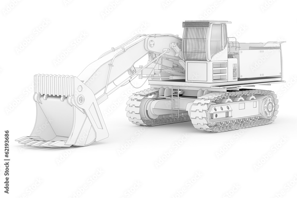 Excavator I - white isolated